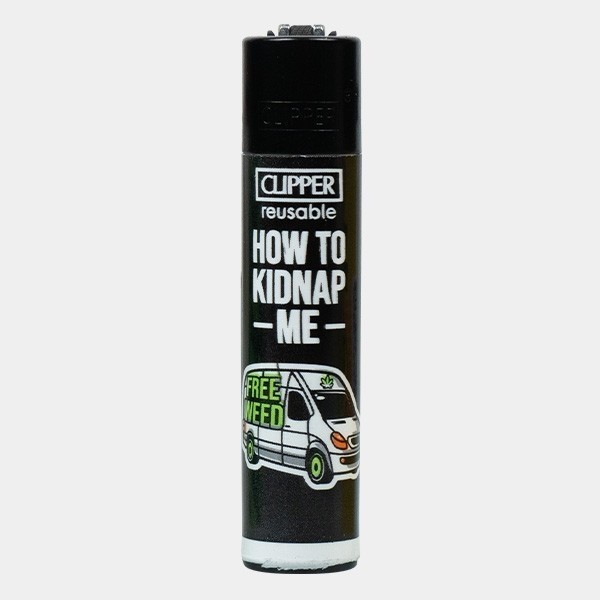 Mechero Clipper Weed Slogan 14 negro