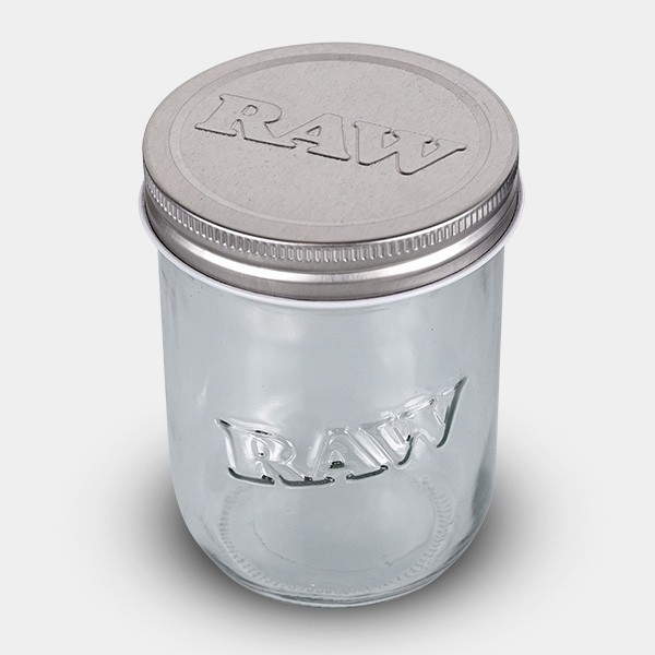 Kit Bote de cristal Raw Mason Jar + Estuche bote cerrado