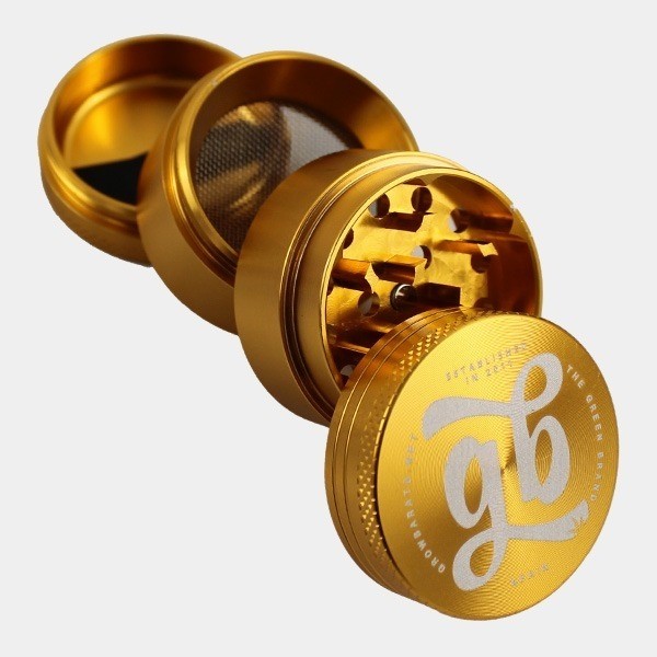 Grinder aluminio GB 4 partes 40mm amarillo abierto