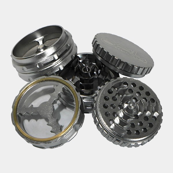 Grinder Doble Aluminio Giza 62mm 5 partes plata partes