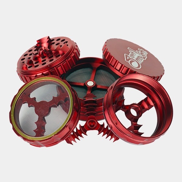 Grinder Doble Aluminio Giza 62mm 5 partes rojo partes