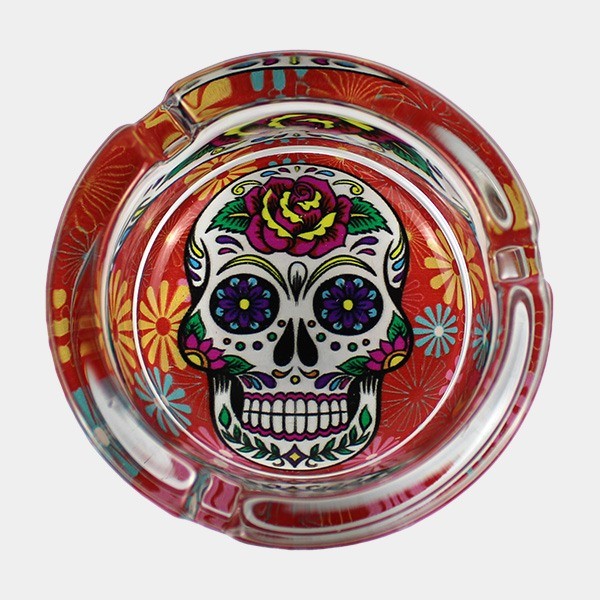 Cenicero de Cristal square catrina roja