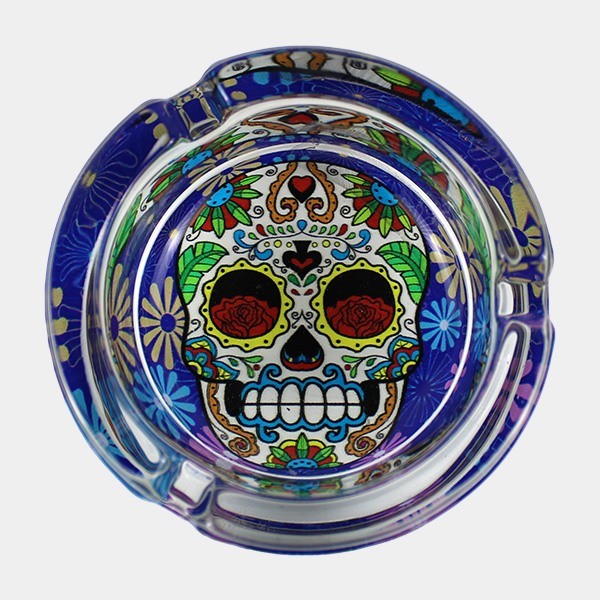 Cenicero de Cristal square catrina azul