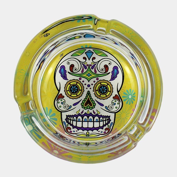 Cenicero de Cristal square catrina amarillo