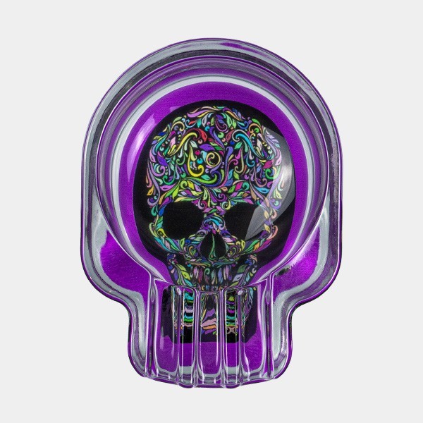 Cenicero Calavera de Cristal Champ morado