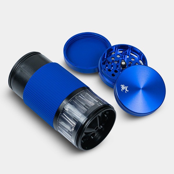 Grinder con Rellenador de Conos azul por partes