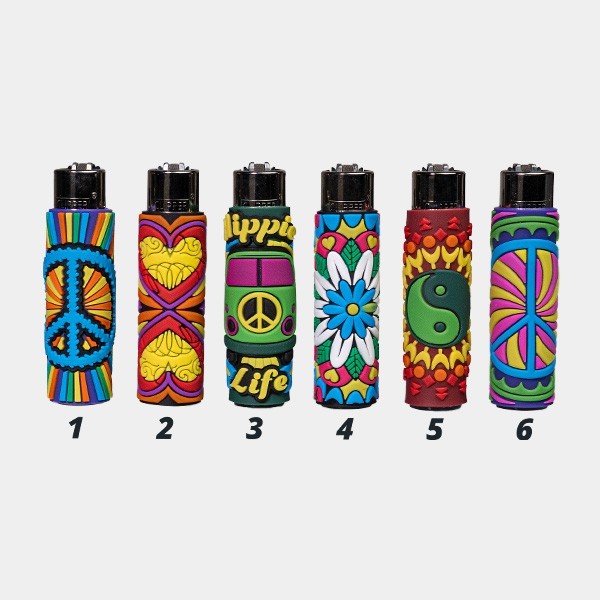 Mechero Clipper Hippie Passion 3 con Funda de Silicona