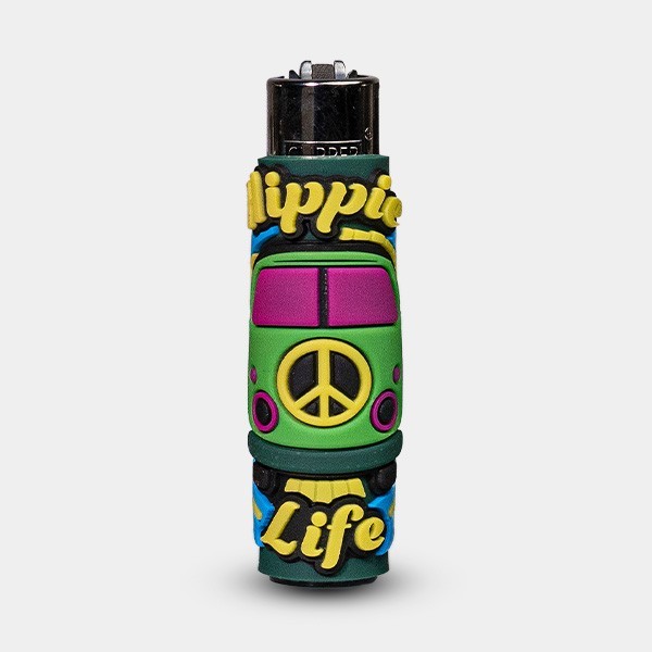 Mechero Clipper Hippie Passion 3 con Funda de Silicona 3